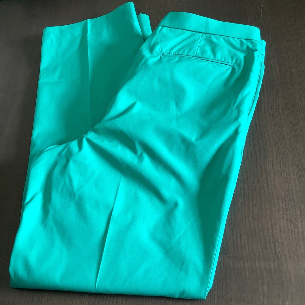 London Fog Mens Vintage Teal Green Pleated Dress Pants Size 36 Side Adjusters